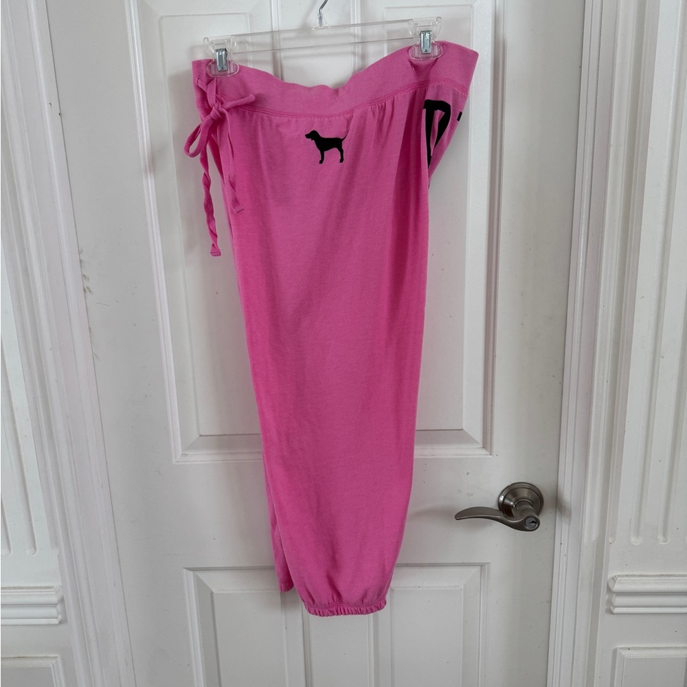 PINk crop pants. Calf length, medium